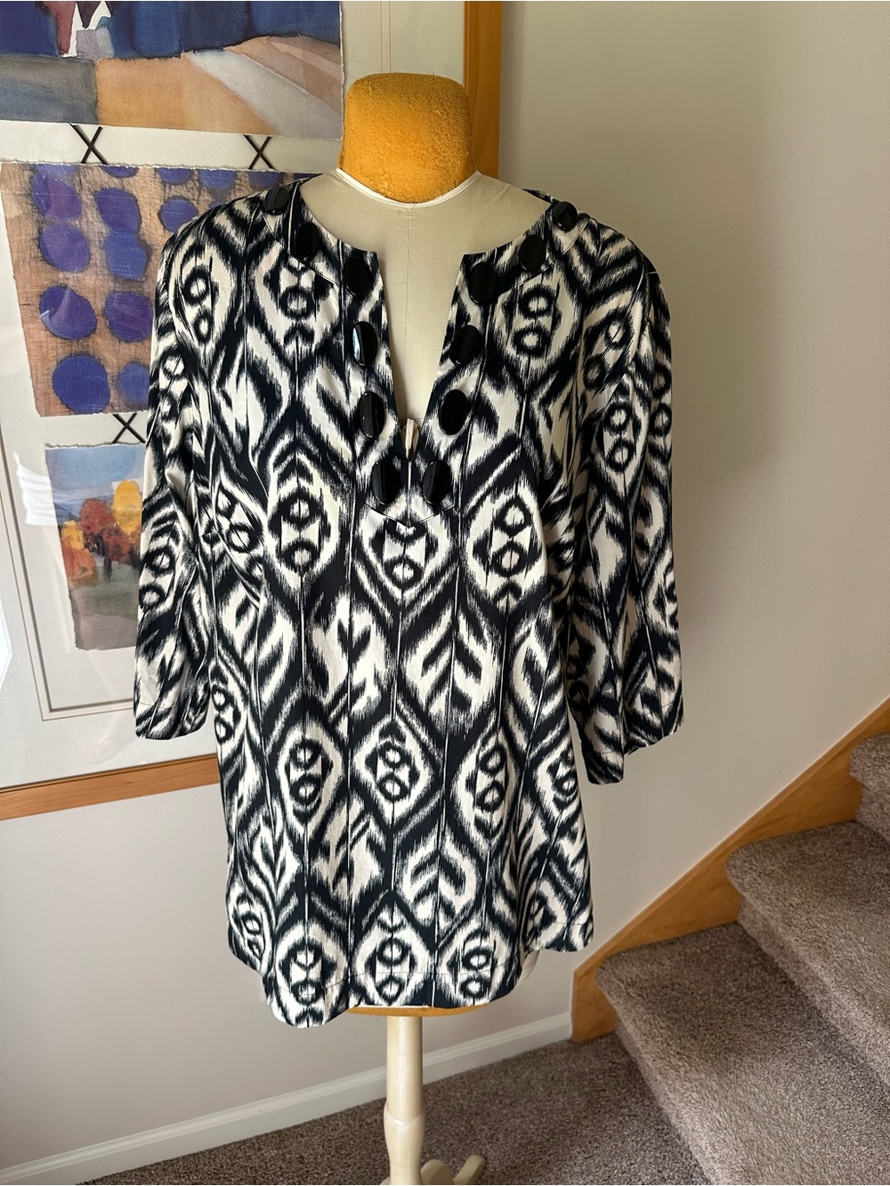Jones New York beaded Patterned Swim Coverup Tunic